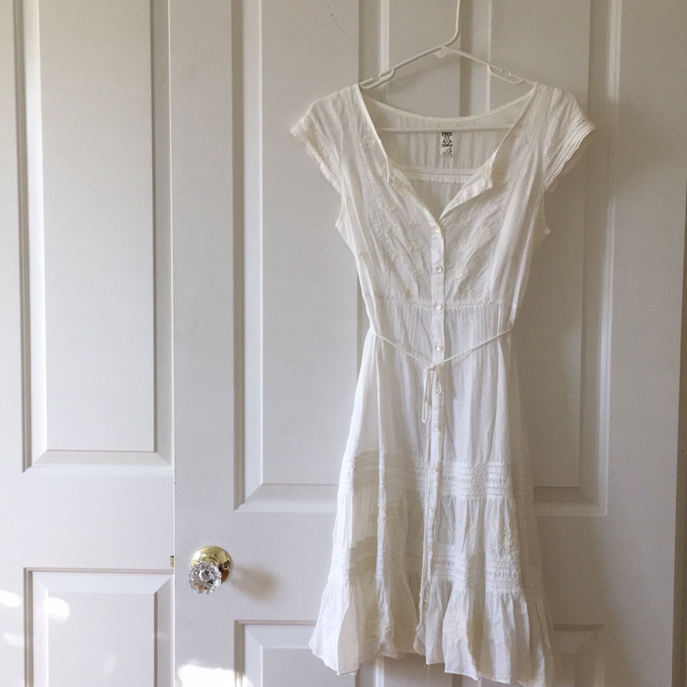 Free People embroidered white dress, sz. 2